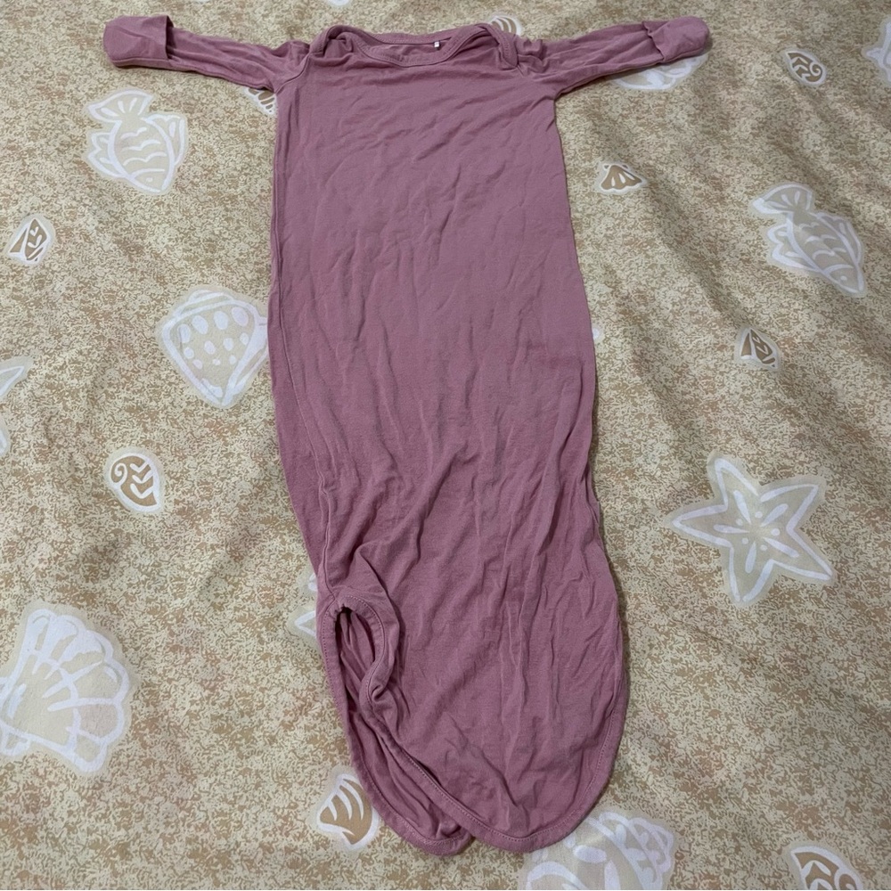 Milkmaid Goods Baby Girls’ Knotted Gown Dusty Rose Size 0-3M